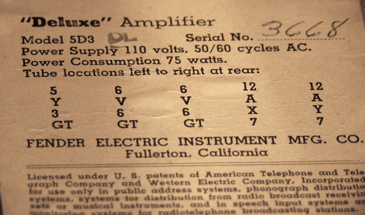 Fender Deluxe Tube Amplifier (1954)