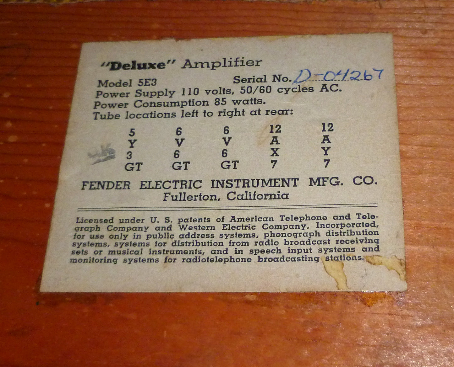 Fender Deluxe Tube Guitar Amplifier (1957)