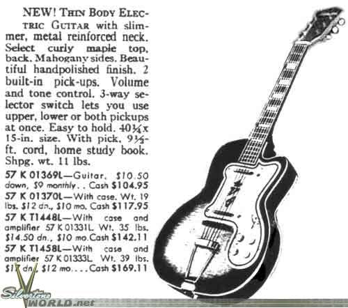 Kay Silvertone Thin Twin Model 1369L Semi-Hollow Body Electric Guitar (1957)