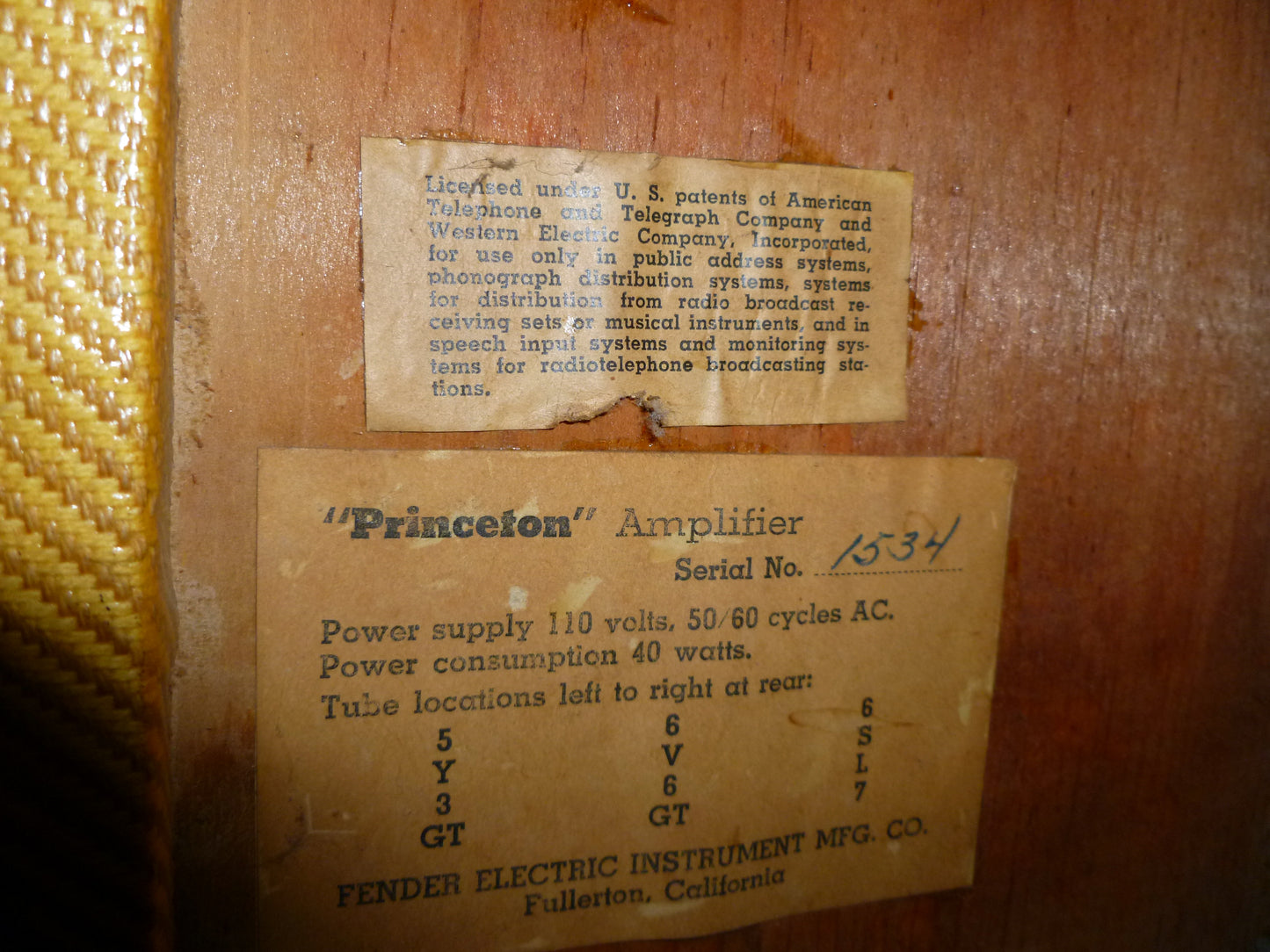 Fender Princeton Tube Guitar Amplifier (1950)