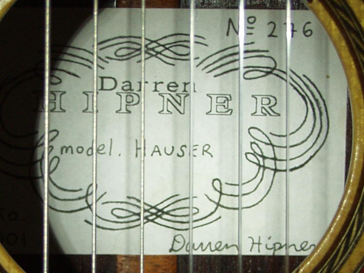 Darren Hippner Hauser Model Classical Guitar (2001)