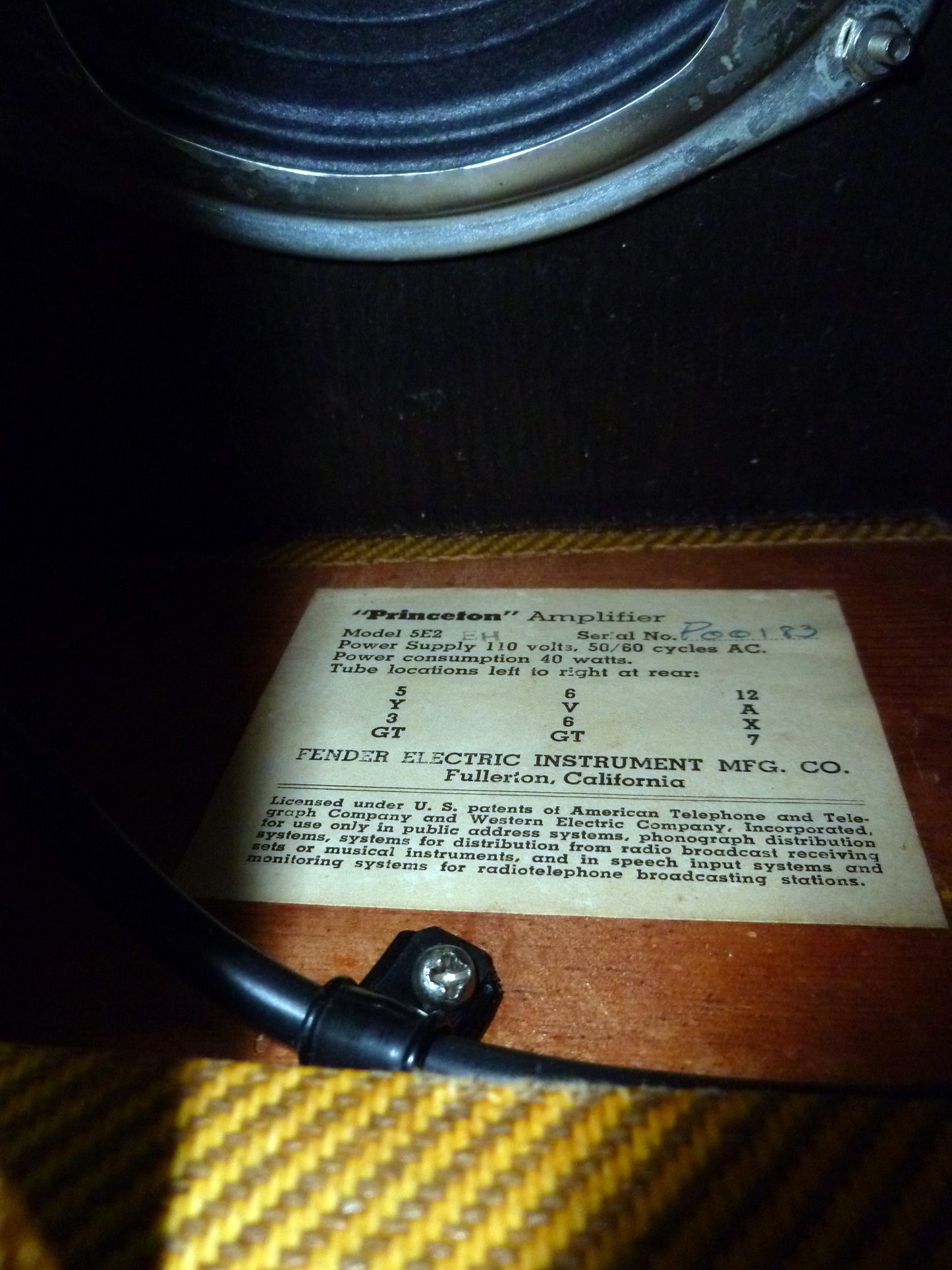 Fender Princeton 5E2 Tube Amplifier (1955)