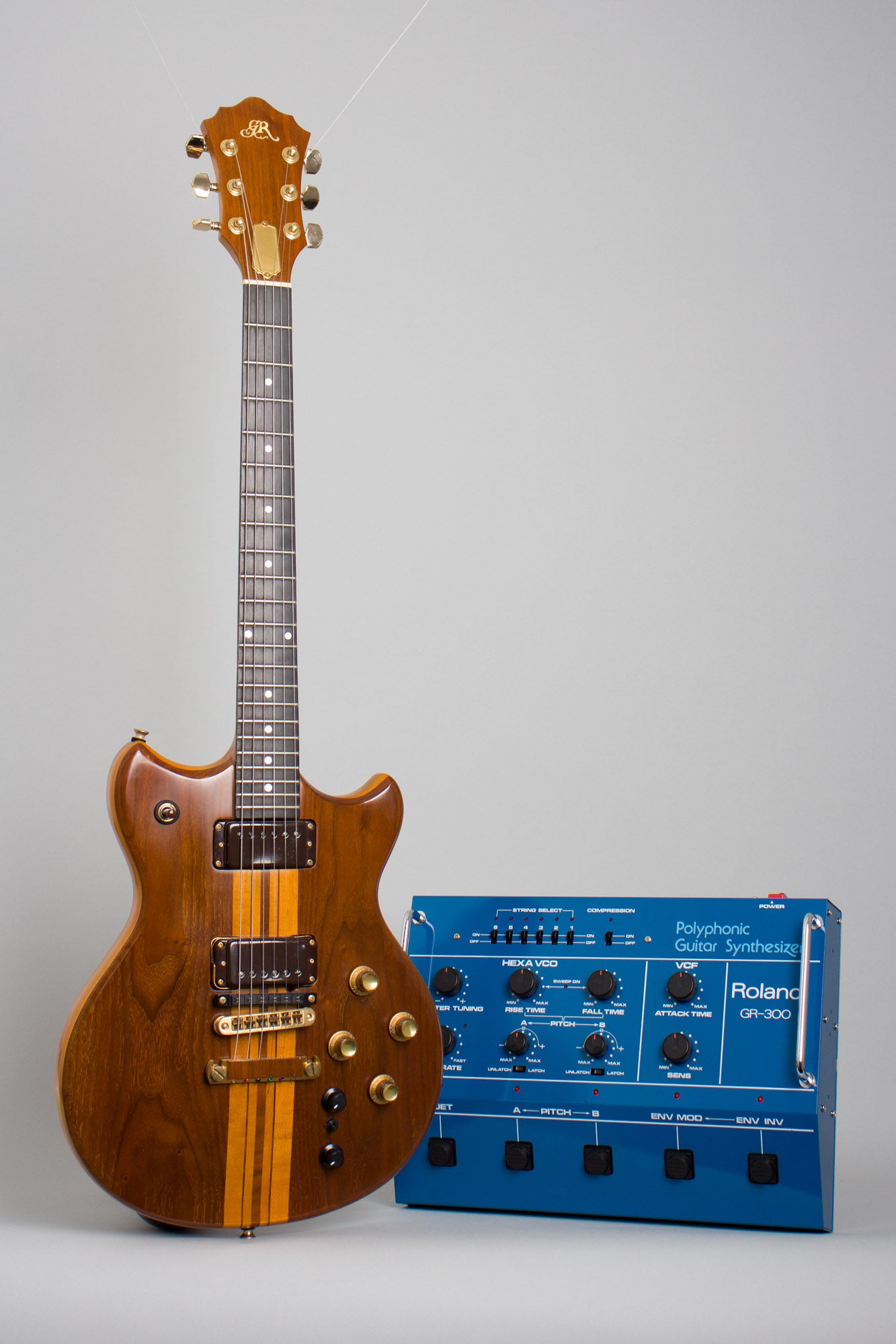 Roland GR-300 Polyphonic Guitar Synthesizer with G-808 Solid Body Electric Guitar (1982)