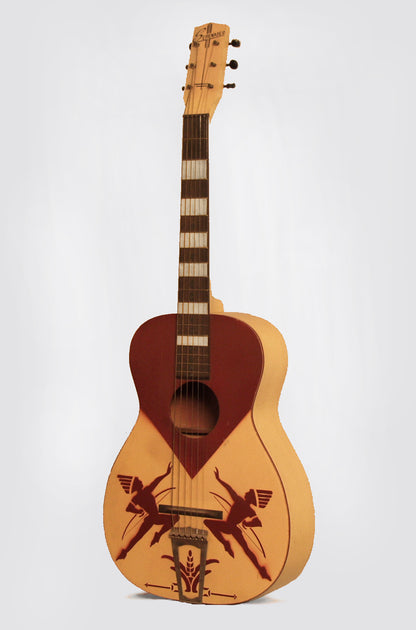 Harmony Serenader ""Two Indians"" Model Flat Top Acoustic Guitar (1940's)