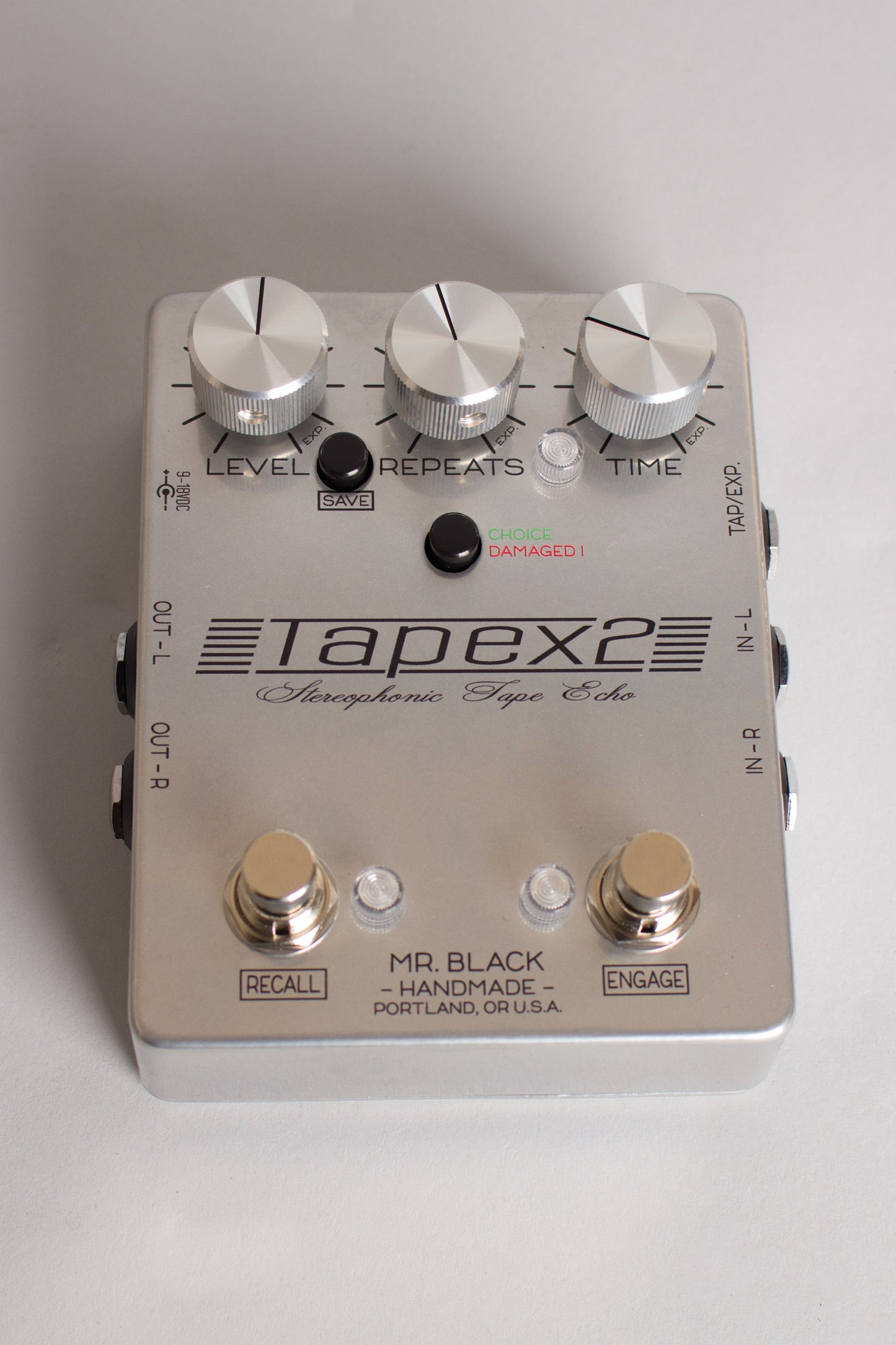 Mr. Black Tapex2 Stereophonic Tape Echo Pedal Effect (2017)