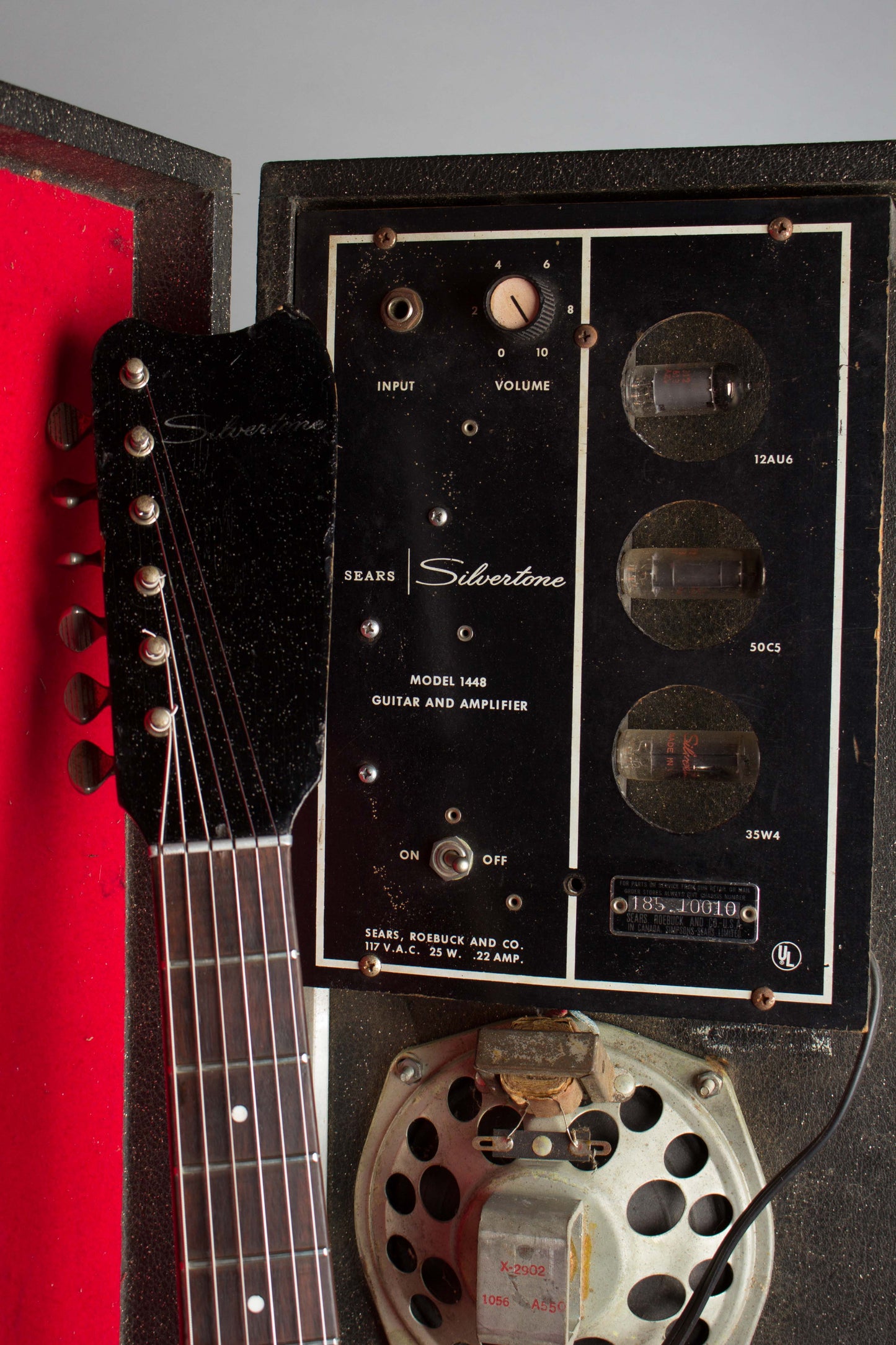 Danelectro Silvertone Model 1448 Semi-Hollow Electric Guitar and Amplifier Set (1965)
