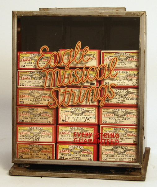 Gretsch Eagle Brand Instrument Strings Display Case (1920's)