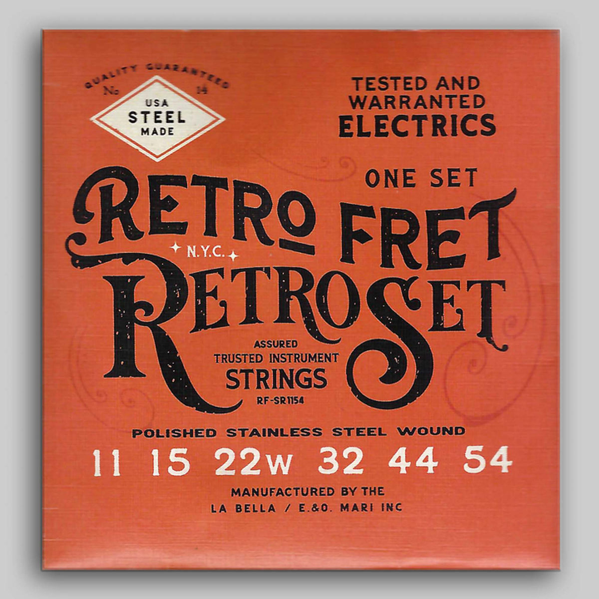 LaBella Retrofret RetroSet Strings by LaBella,11's Polished Stainless Steel Round wound guitar