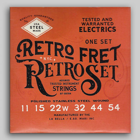 LaBella Retrofret RetroSet Strings by LaBella,11's Polished Stainless Steel Round wound guitar