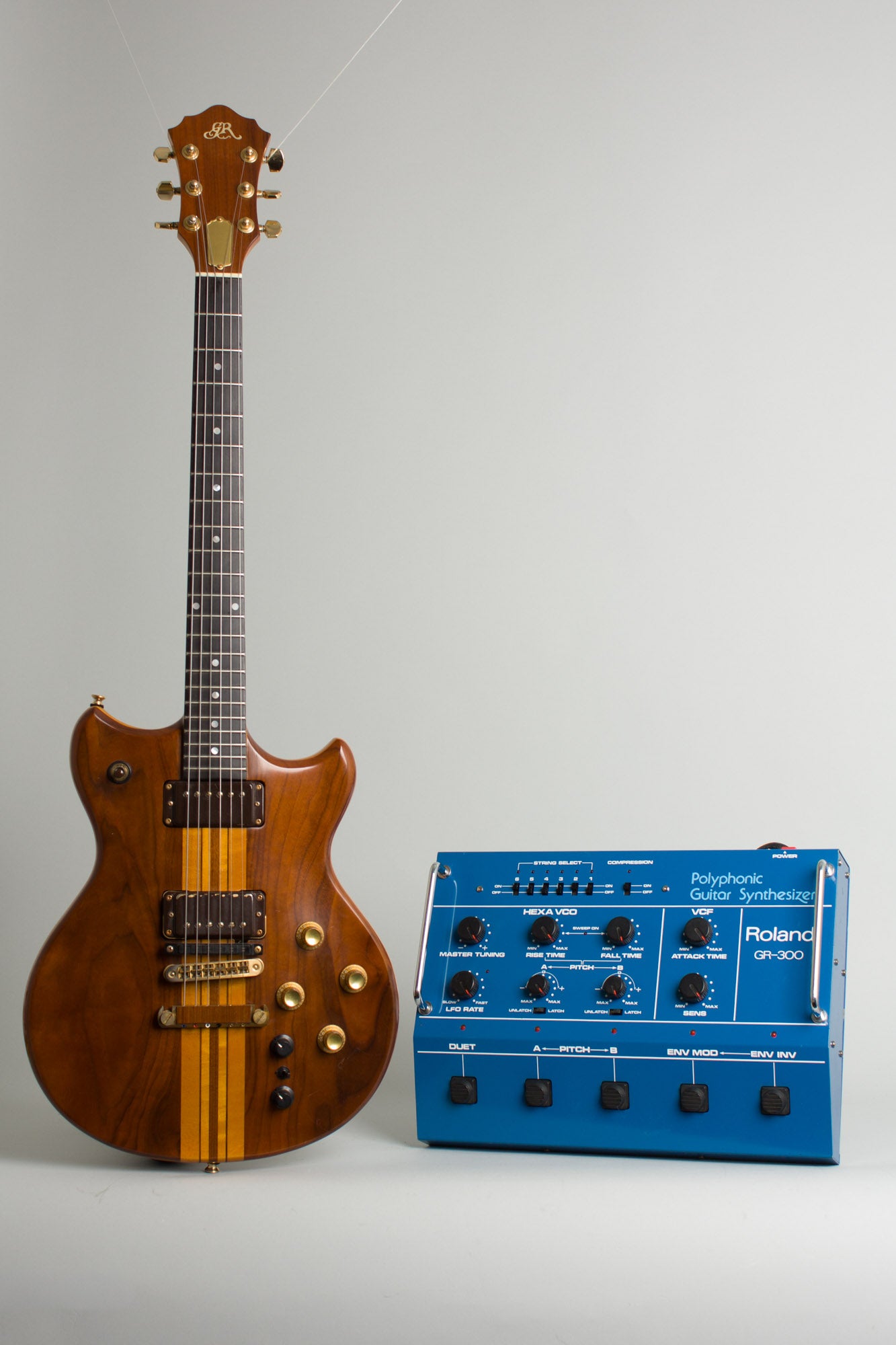 Roland GR-300 Polyphonic Guitar Synthesizer with G-808 Solid Body Electric Guitar (1983)
