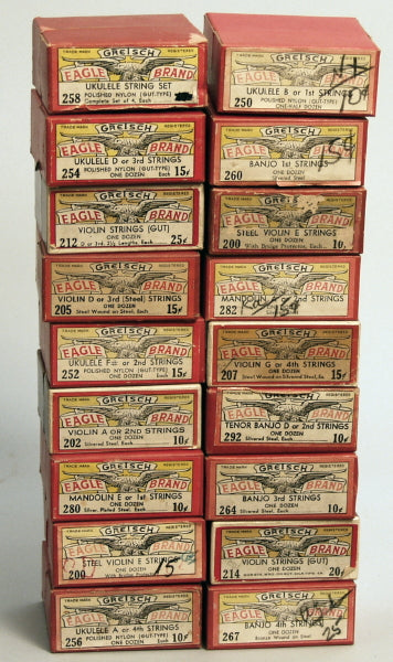 Gretsch Eagle Brand Instrument Strings Display Case (1920's)