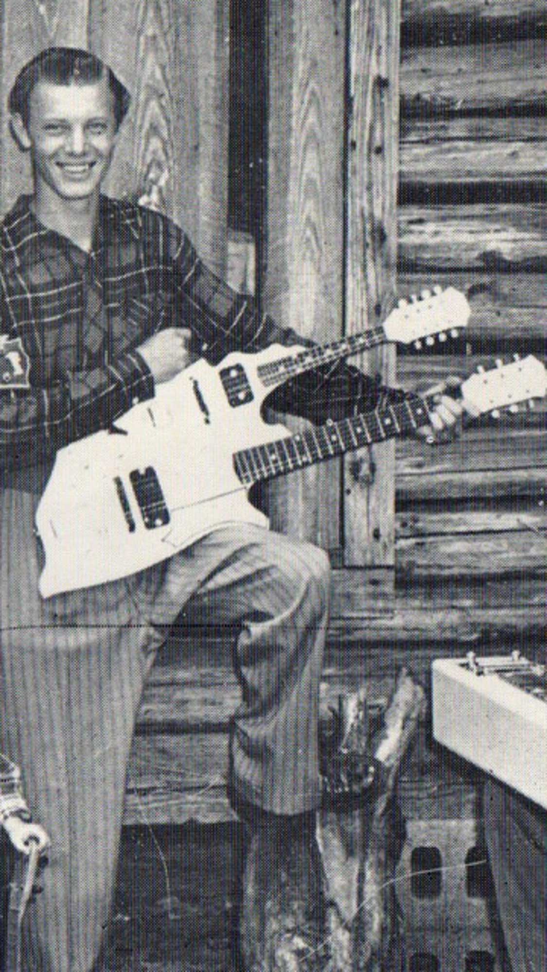 King Whitley Handmade Doubleneck Mandolin Solid Body Electric Guitar (1950s)