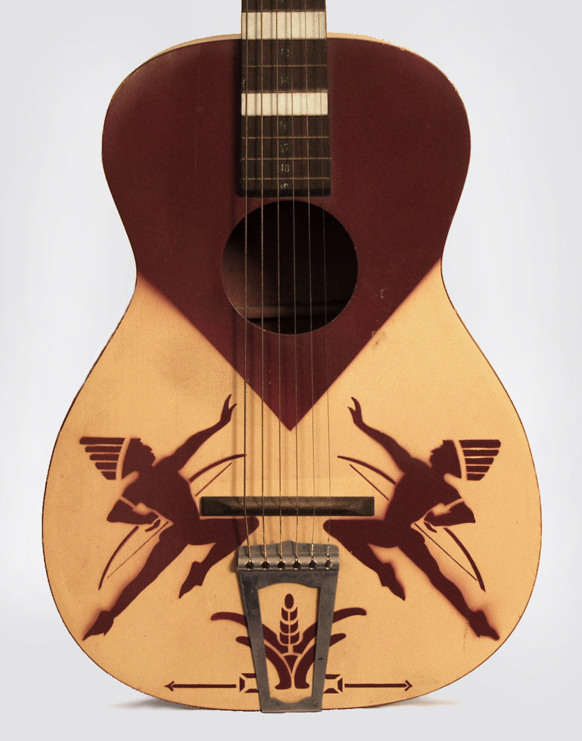 Harmony Serenader ""Two Indians"" Model Flat Top Acoustic Guitar (1940's)