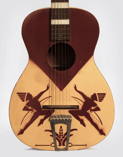 Harmony Serenader ""Two Indians"" Model Flat Top Acoustic Guitar (1940's)