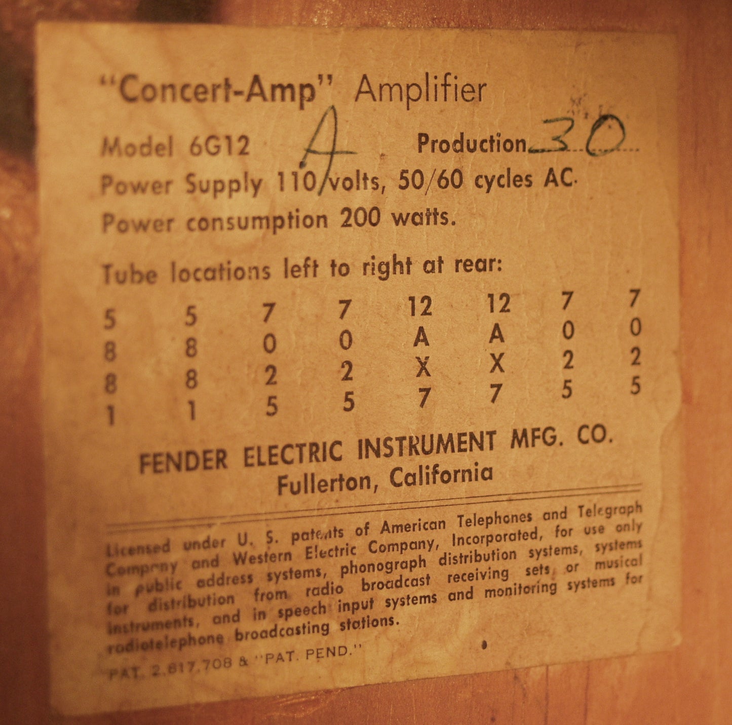 Fender Concert-Amp Tube Guitar Amplifier (1962)