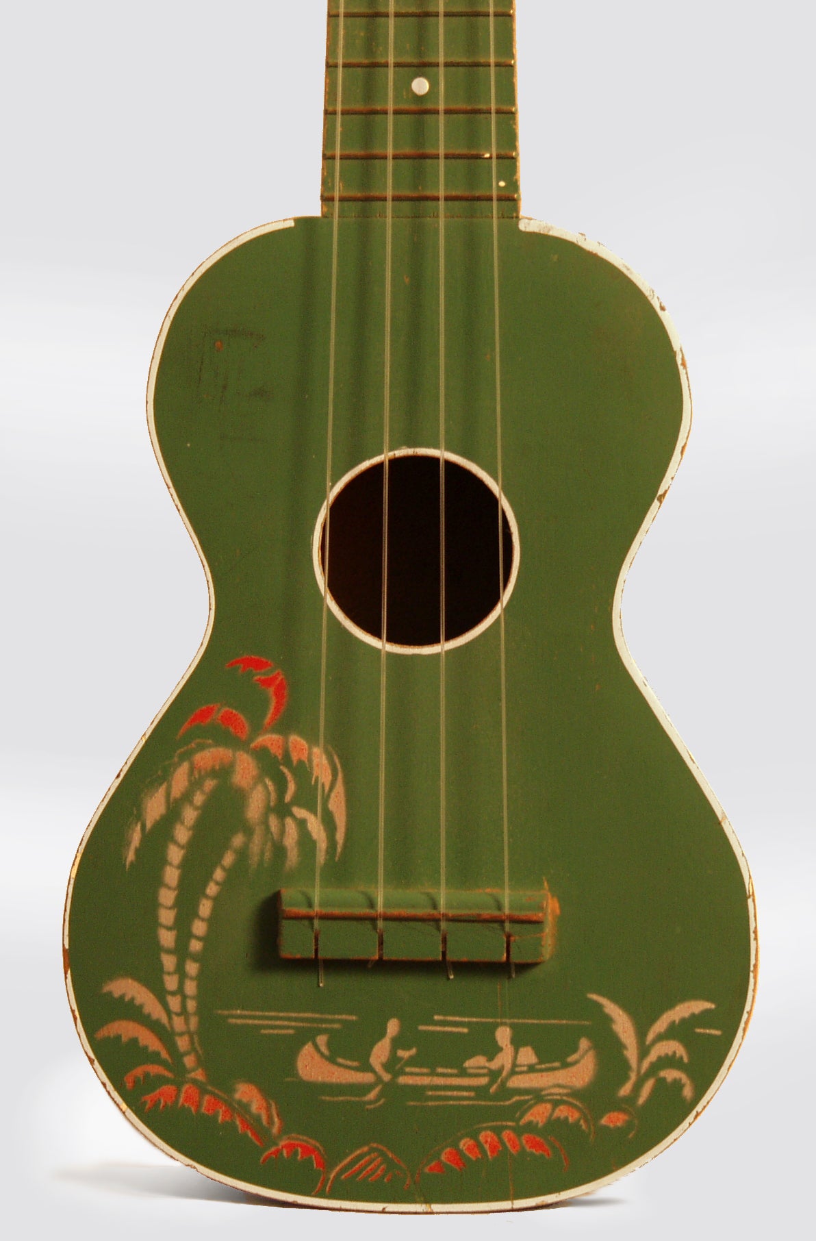 Harmony Decorated Palm Tree and Canoe Soprano Ukulele (1950's)