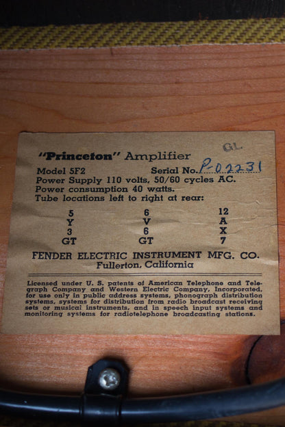 Fender Princeton 5F2-A Tube Amplifier (1957)