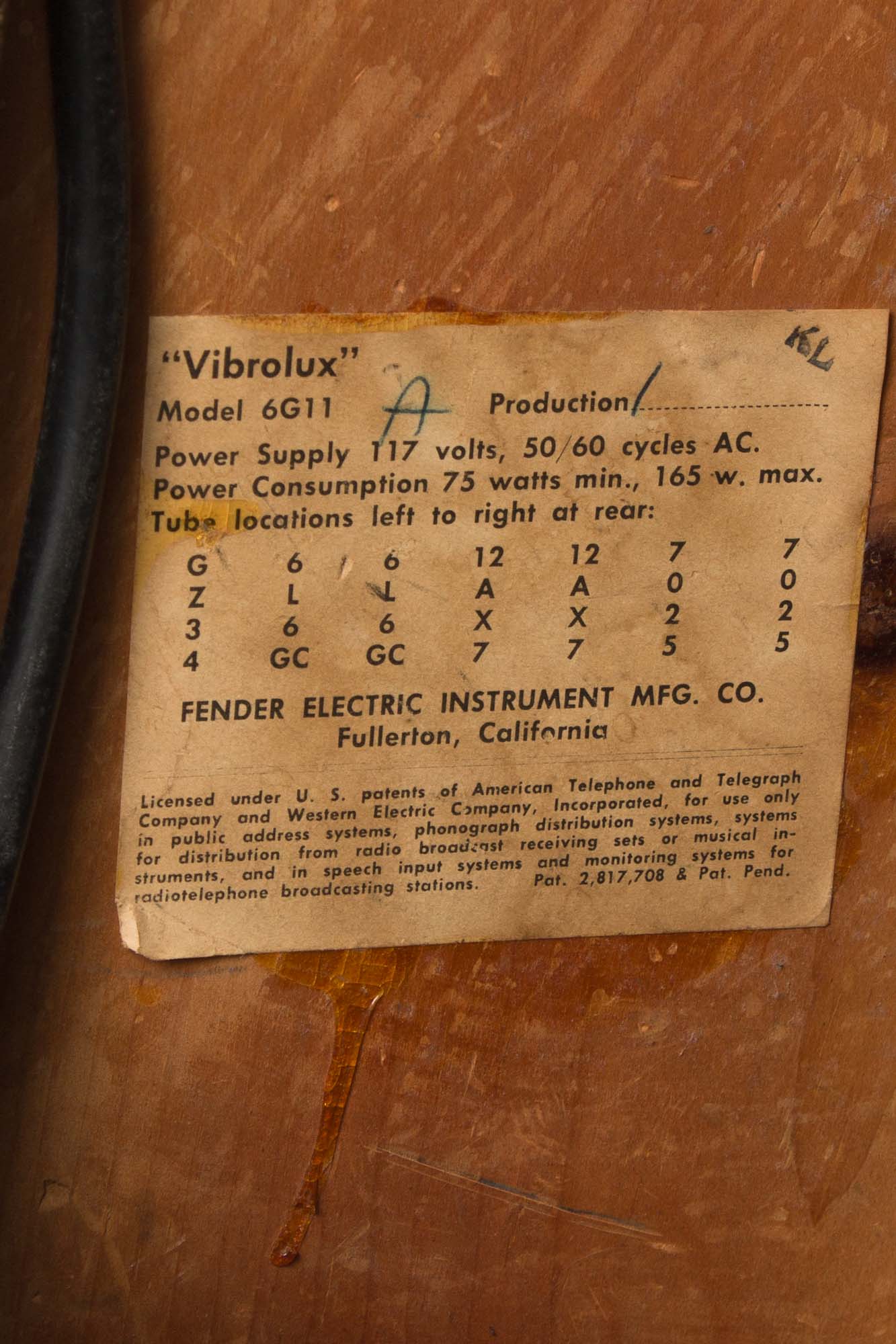 Fender Vibrolux 6G11A Tube Amplifier (1962)