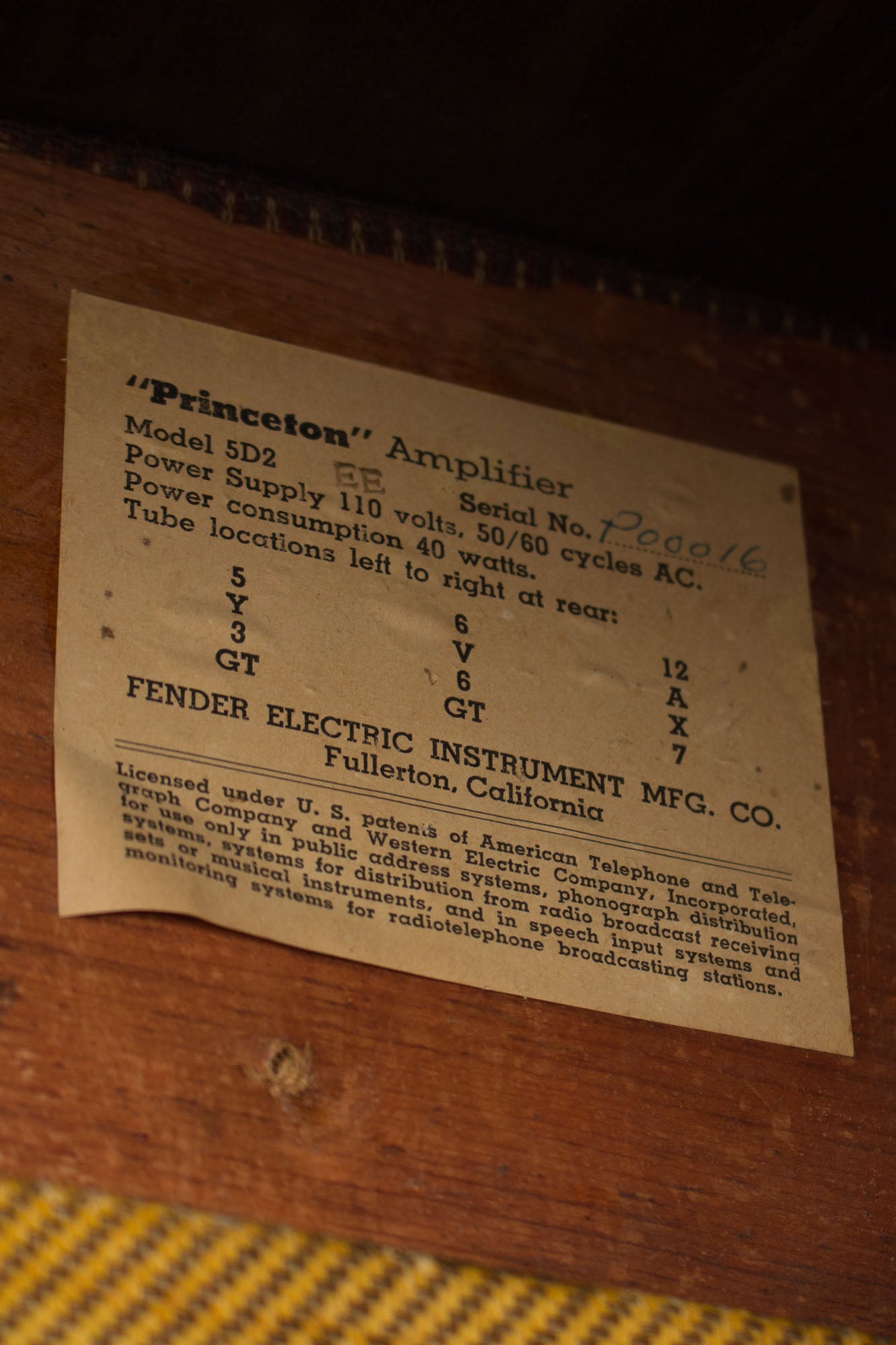 Fender Princeton 5D2 Tube Amplifier (1955)