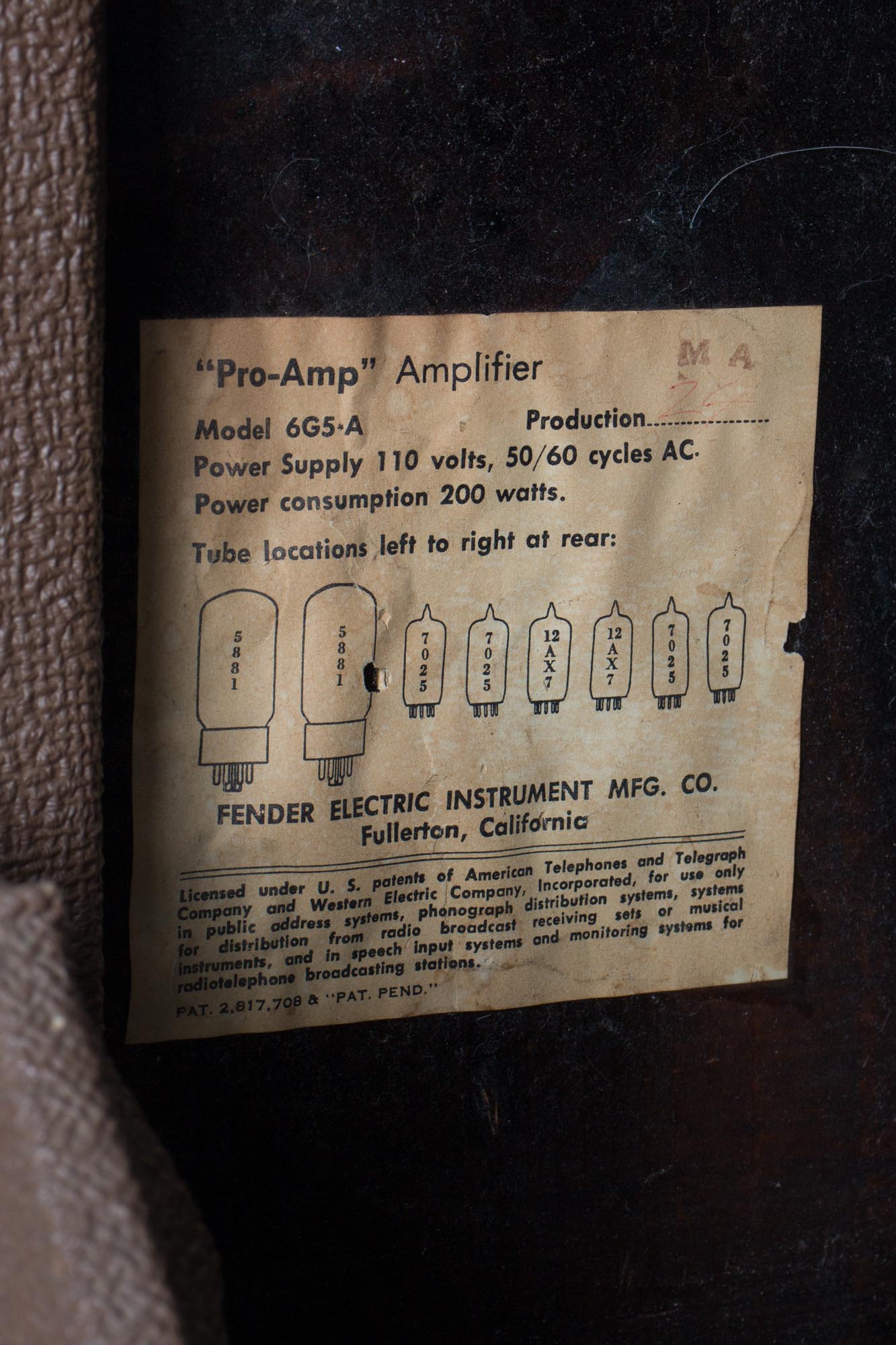 Fender Pro Amp 6G5-A Tube Amplifier (1963)