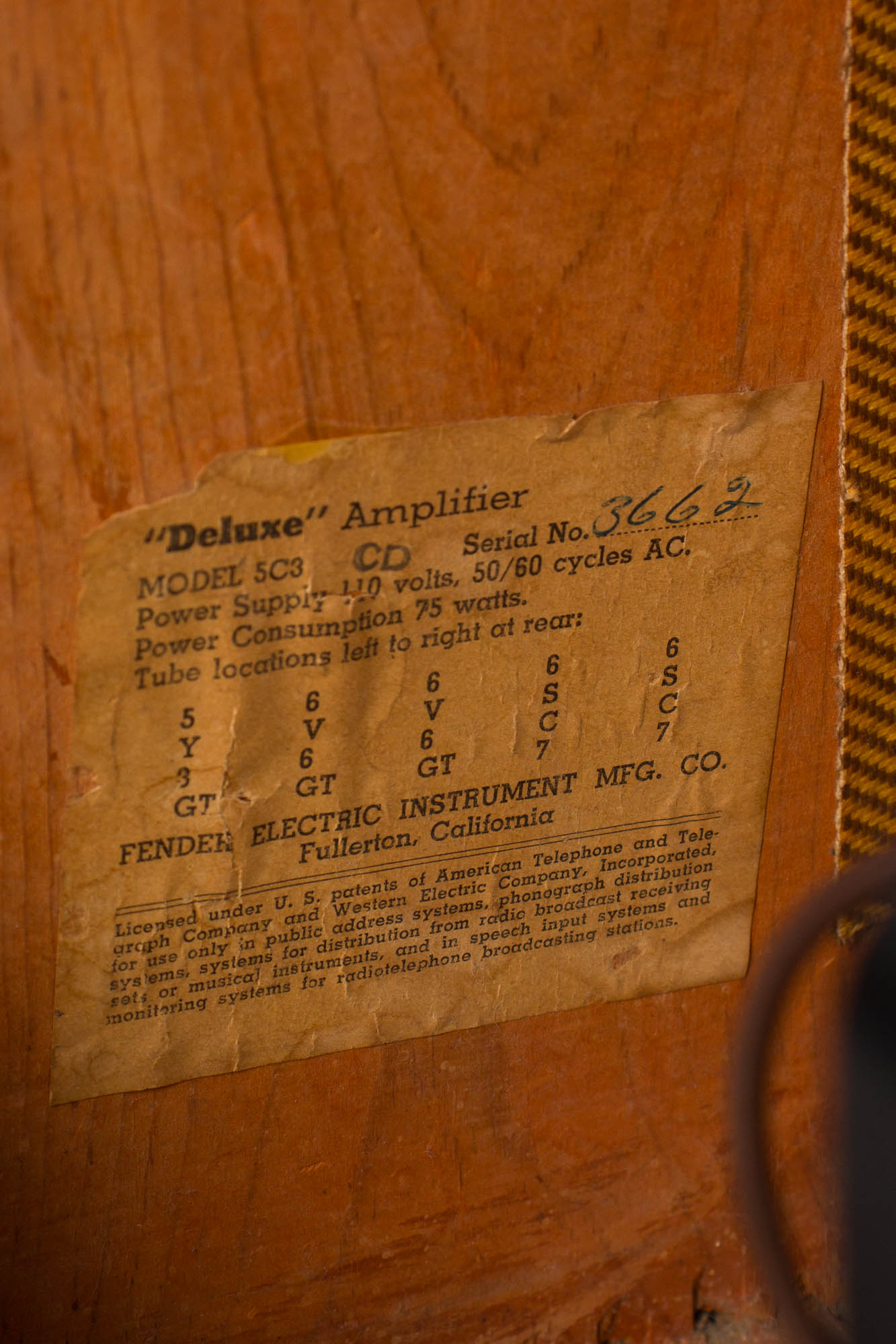 Fender Deluxe Model 5B3 Tube Amplifier (1953)