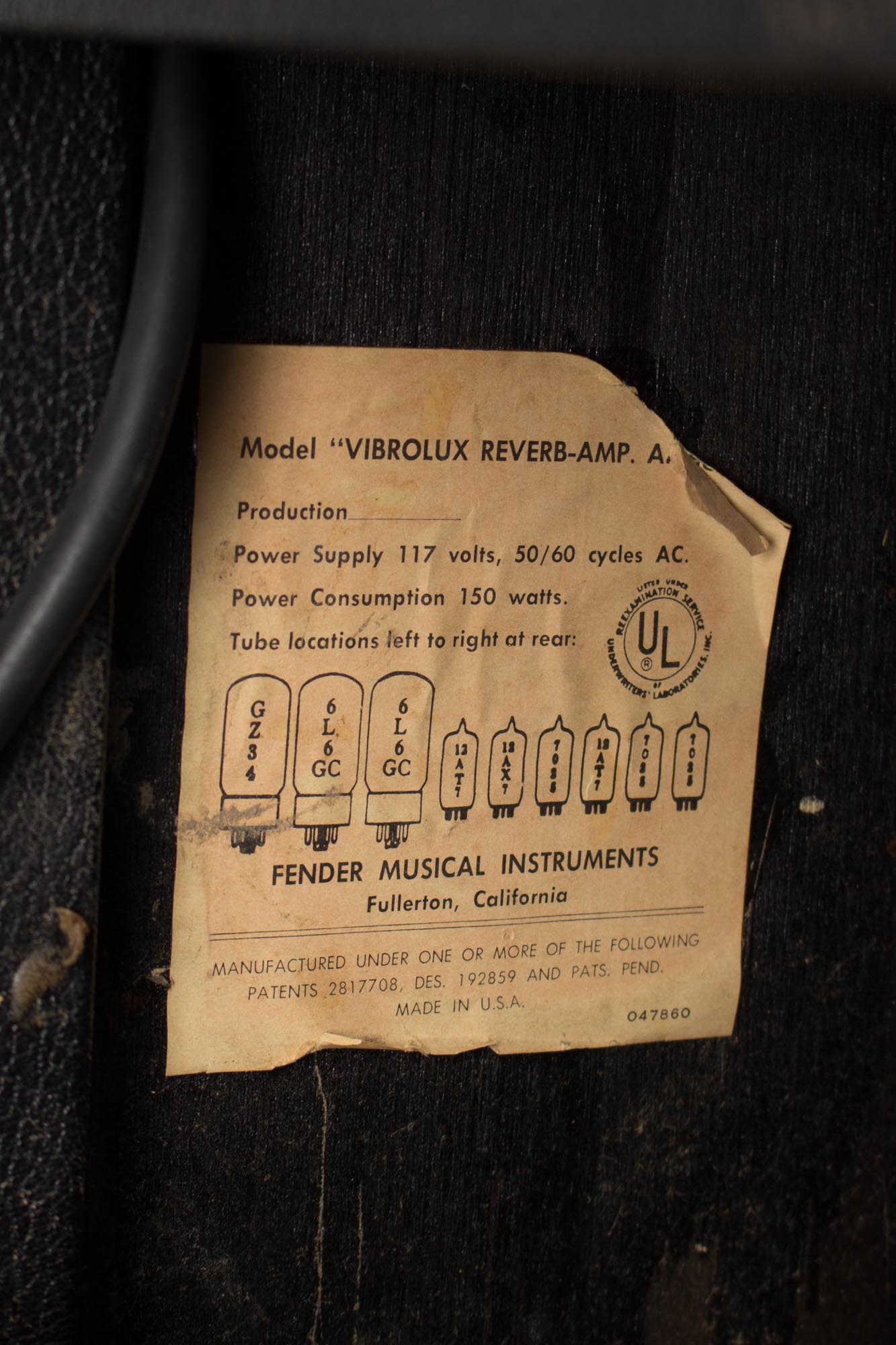 Fender Vibrolux Reverb Tube Amplifier (1968)