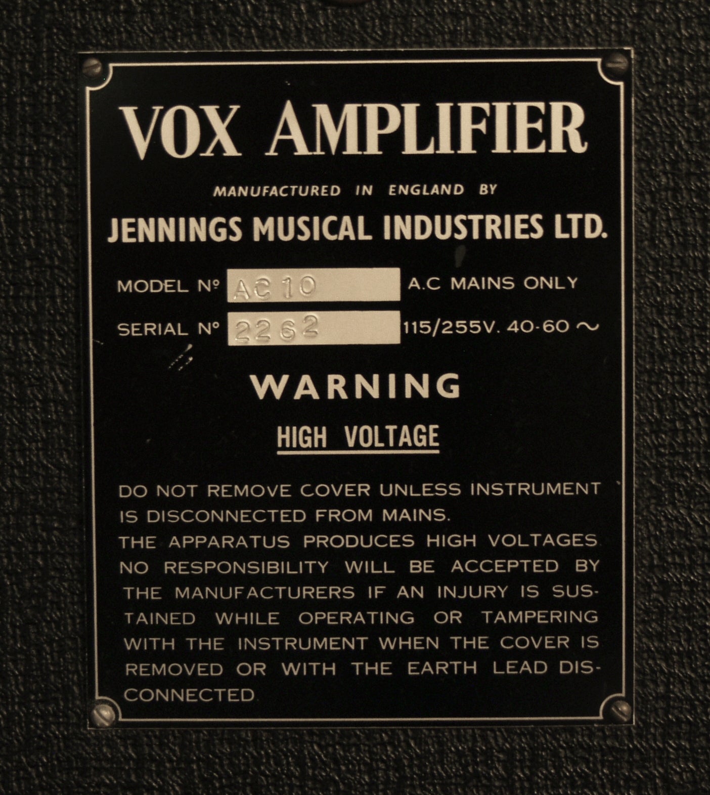 Vox AC-10 Twin Tube Amplifier (1965)