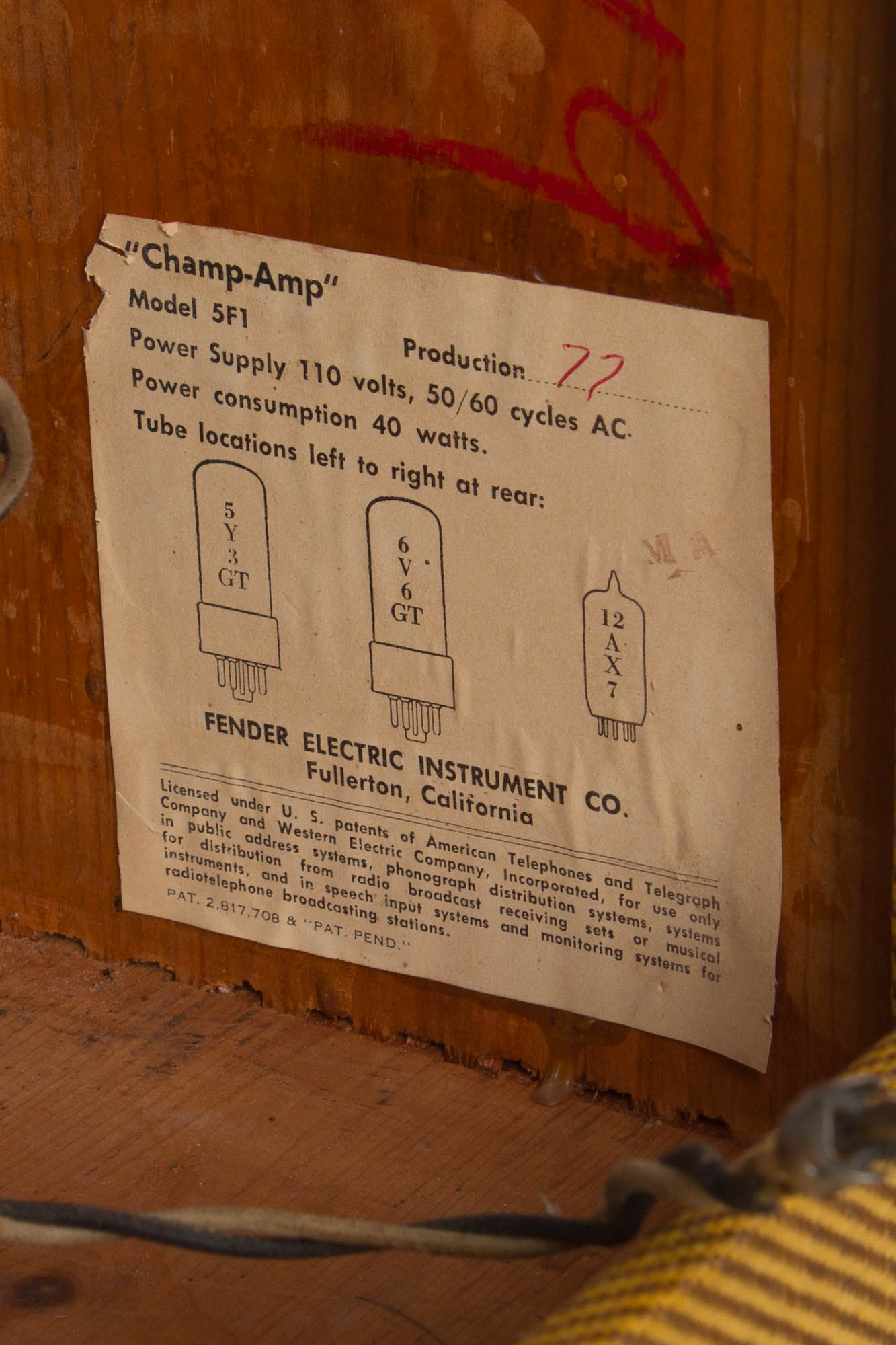 Fender Champ-Amp 5F1 Tube Amplifier (1963)