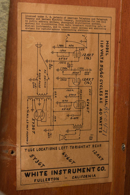 Fender White Tube Amplifier (1960)