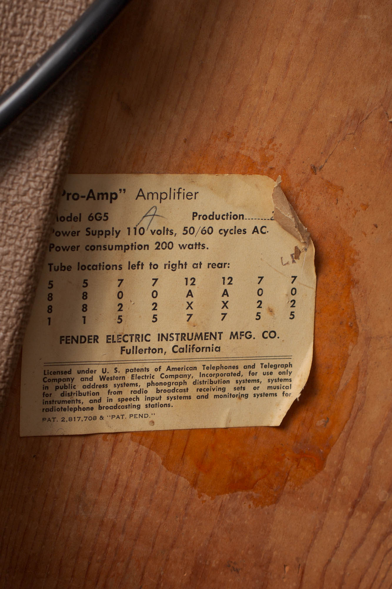 Fender Pro Amp 6G5 Large Combo Tube Amplifier (1962)