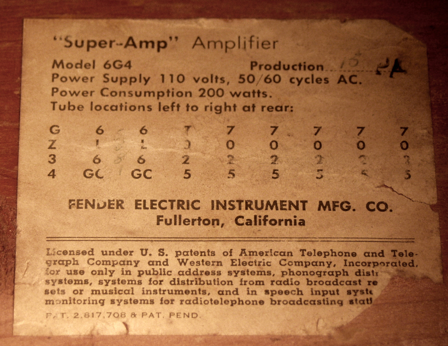 Fender Super-Amp Tube Amplifier (1961)