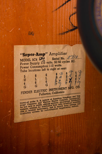 Fender Super-Amp Model 5C4 Tube Amplifier (1954)