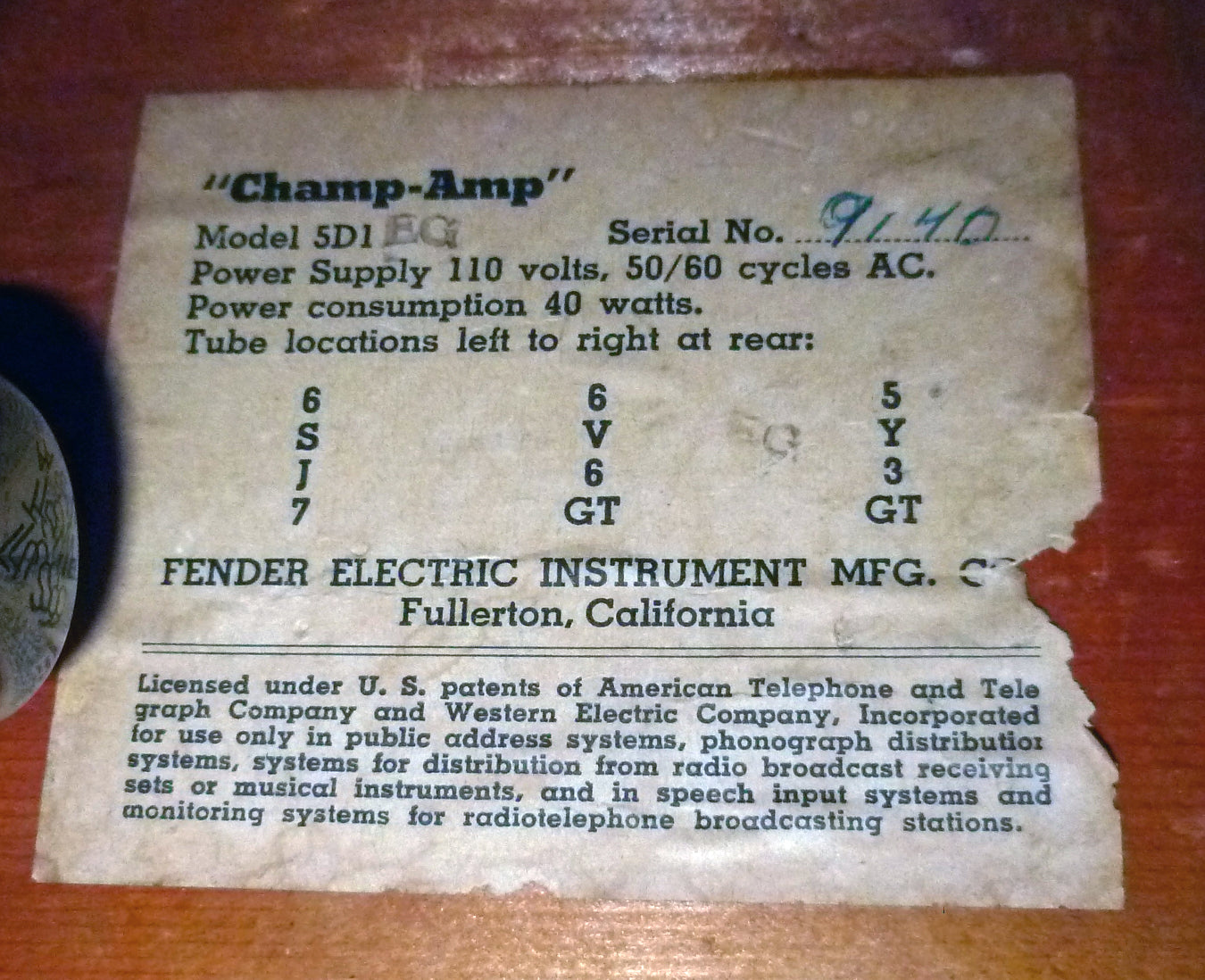 Fender Champ Tube Amplifier (1955)