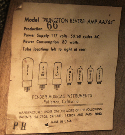 Fender Princeton Reverb Tube Guitar Amplifier (1966)