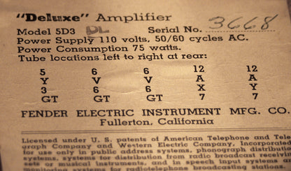 Fender Deluxe Tube Amplifier (1954)