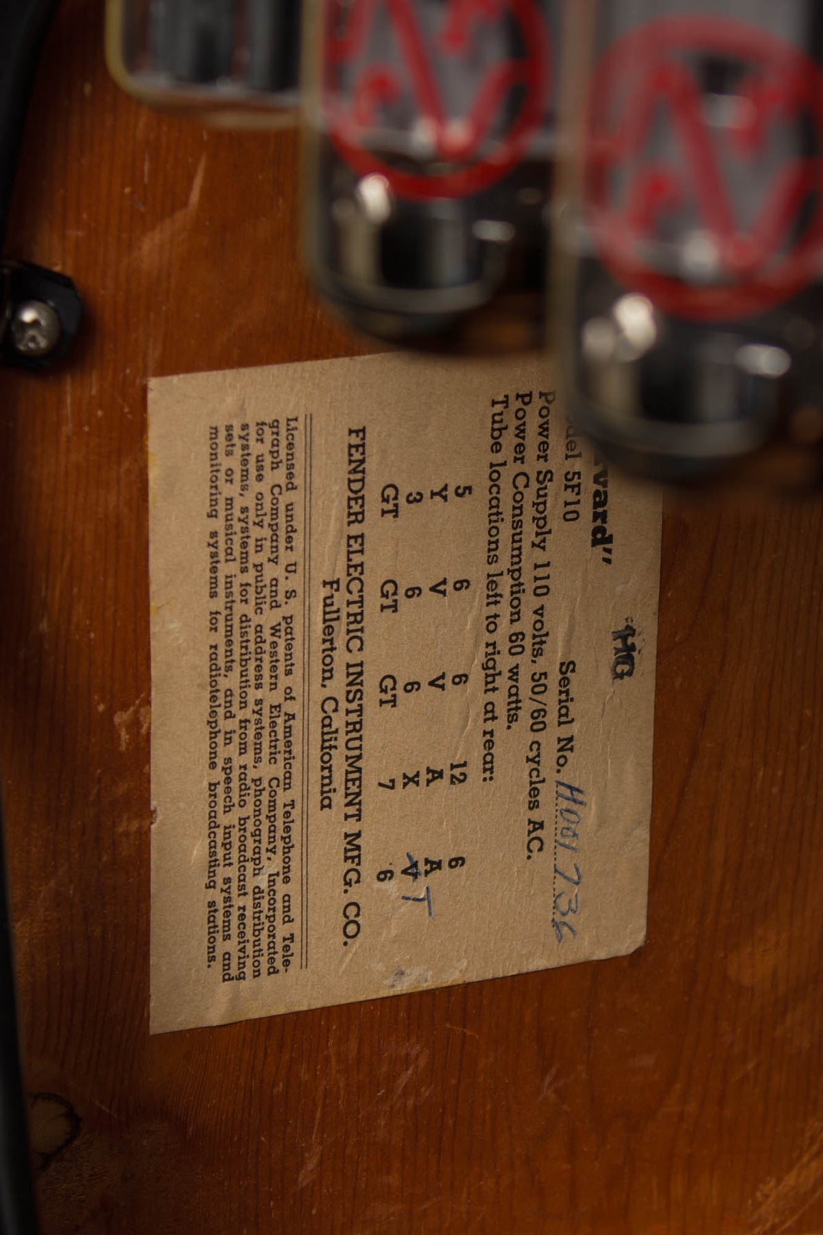 Fender Harvard Model 5F10 Tube Amplifier (1958)