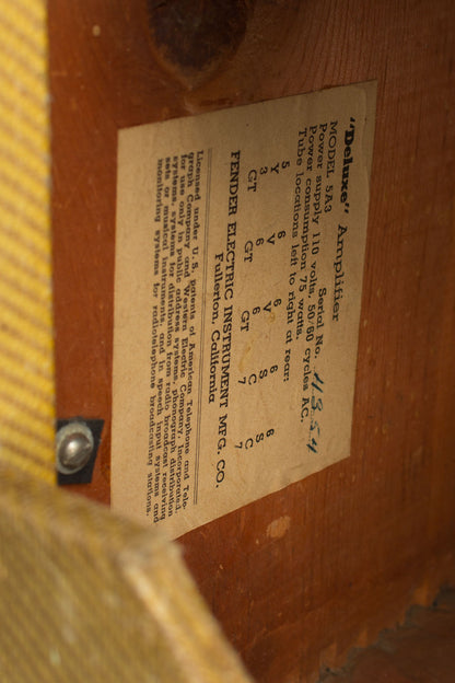 Fender Deluxe Model 5A3 Tube Amplifier (1951)