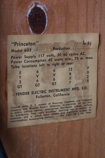 Fender Princeton 6G2 Tube Amplifier (1962)