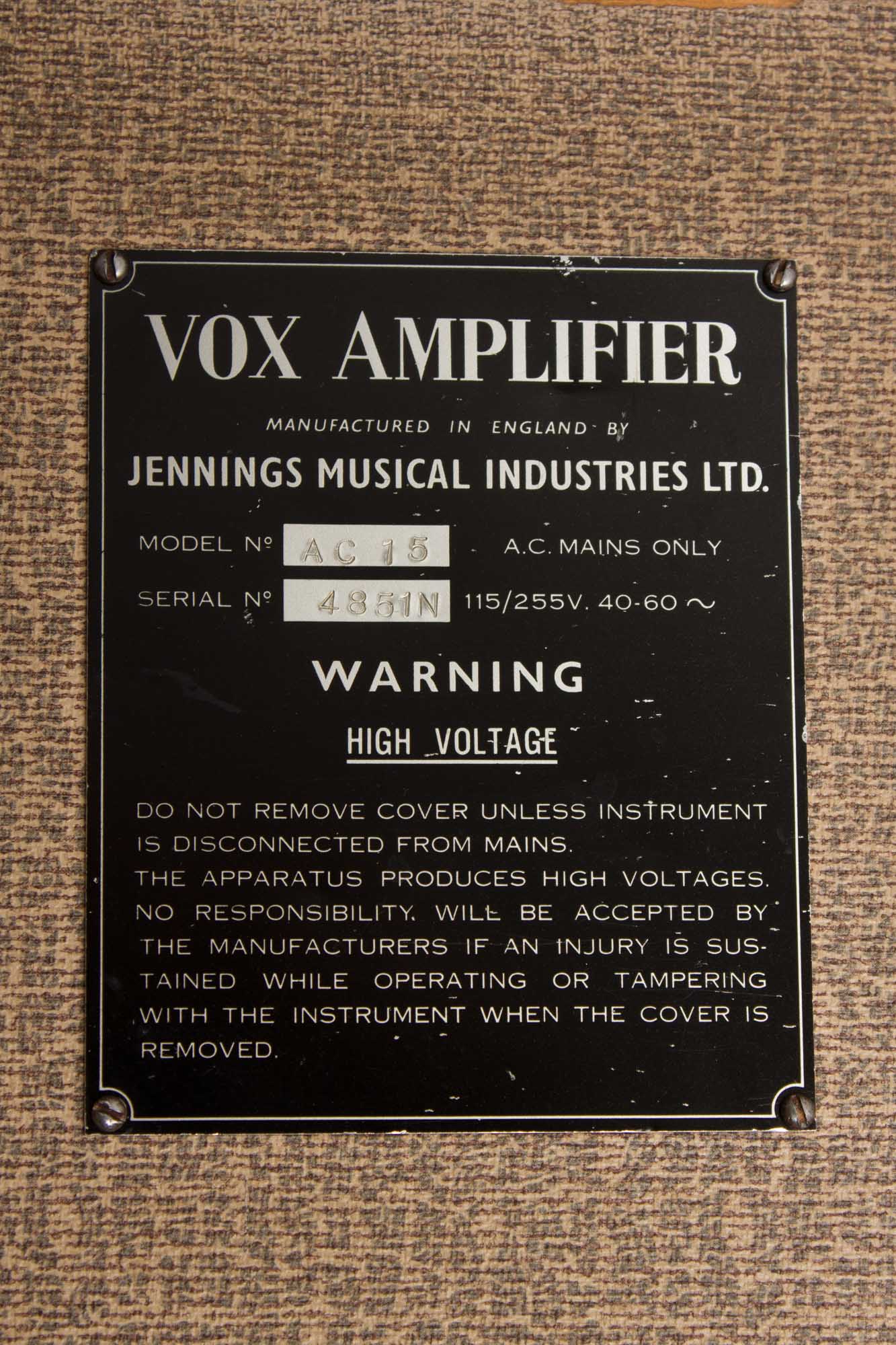 Vox AC-15 Tube Amplifier (1961)