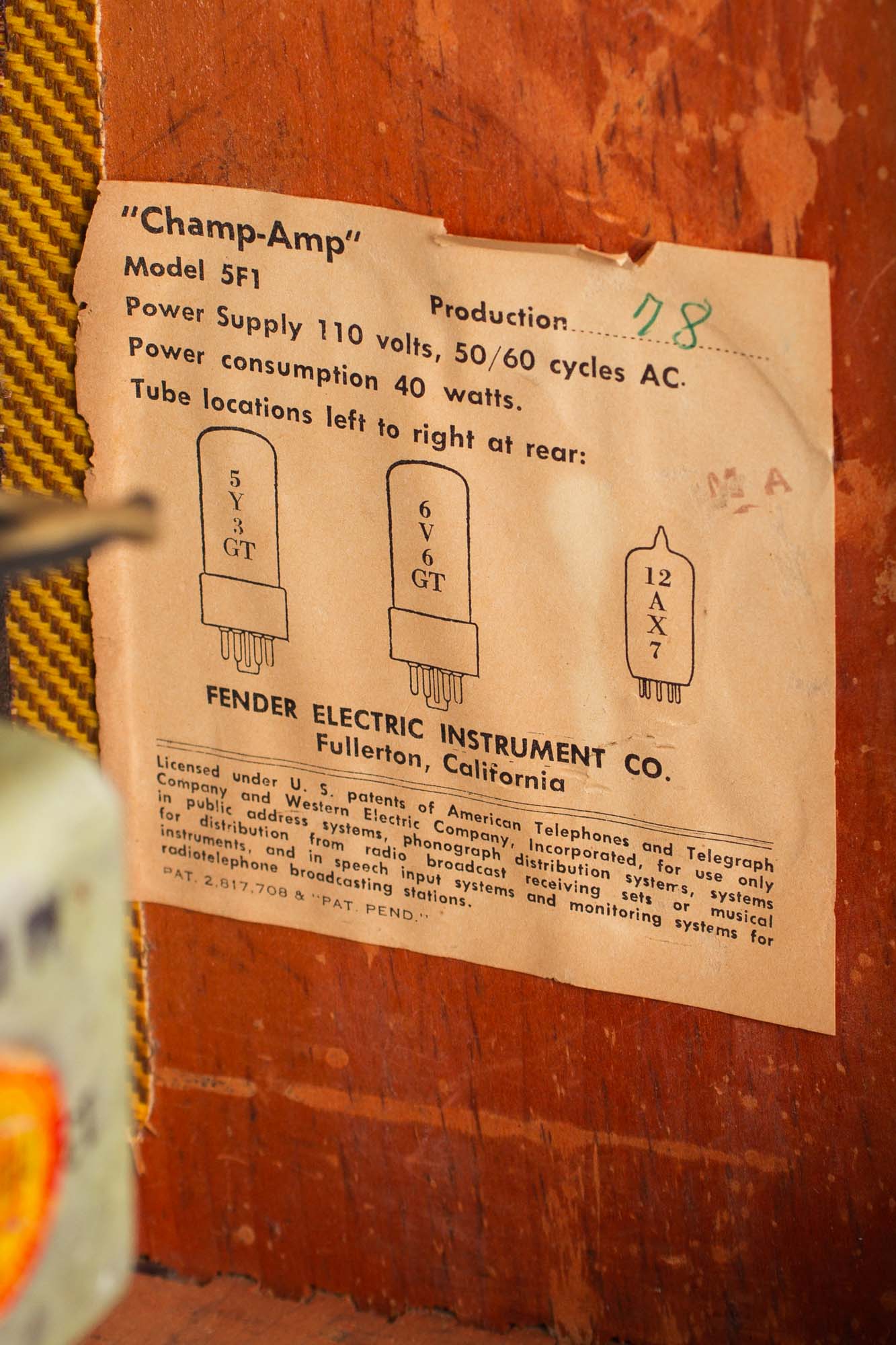 Fender Champ-Amp 5F1 Tube Amplifier (1963)