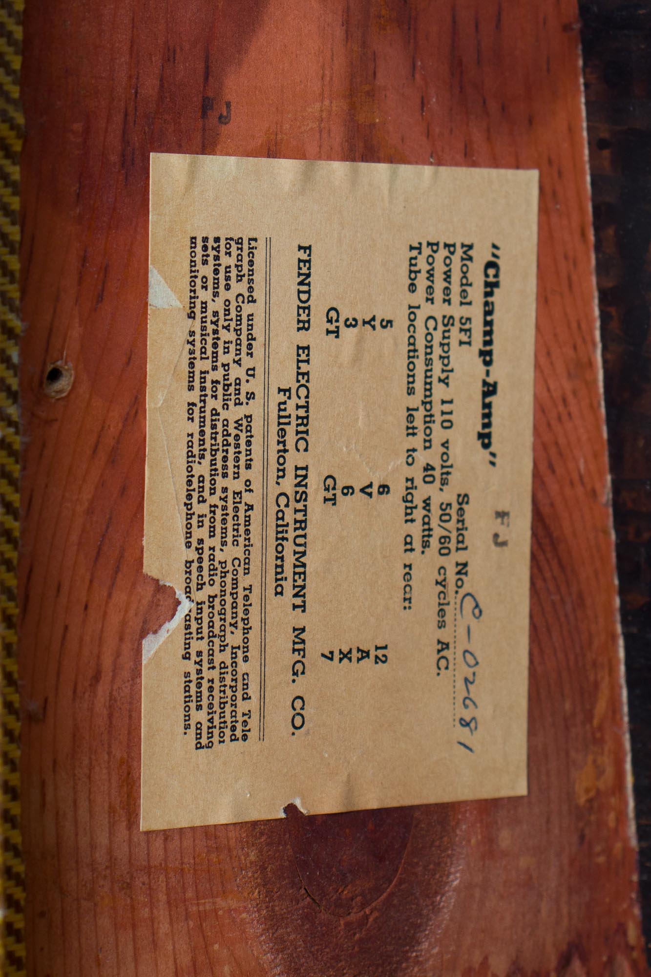 Fender Champ 5F1 Tube Amplifier (1956)