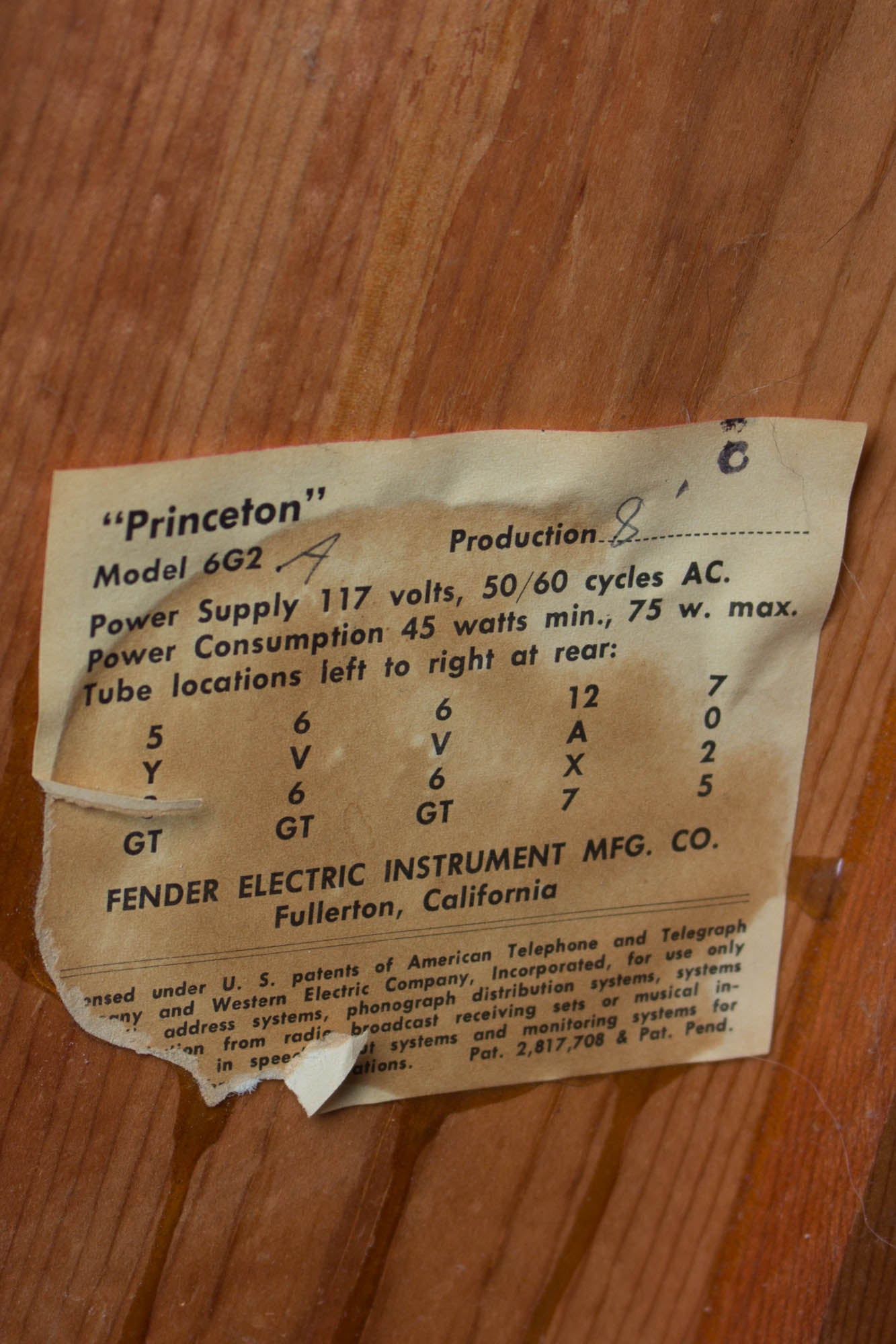 Fender Princeton 6G2 Tube Amplifier (1962)