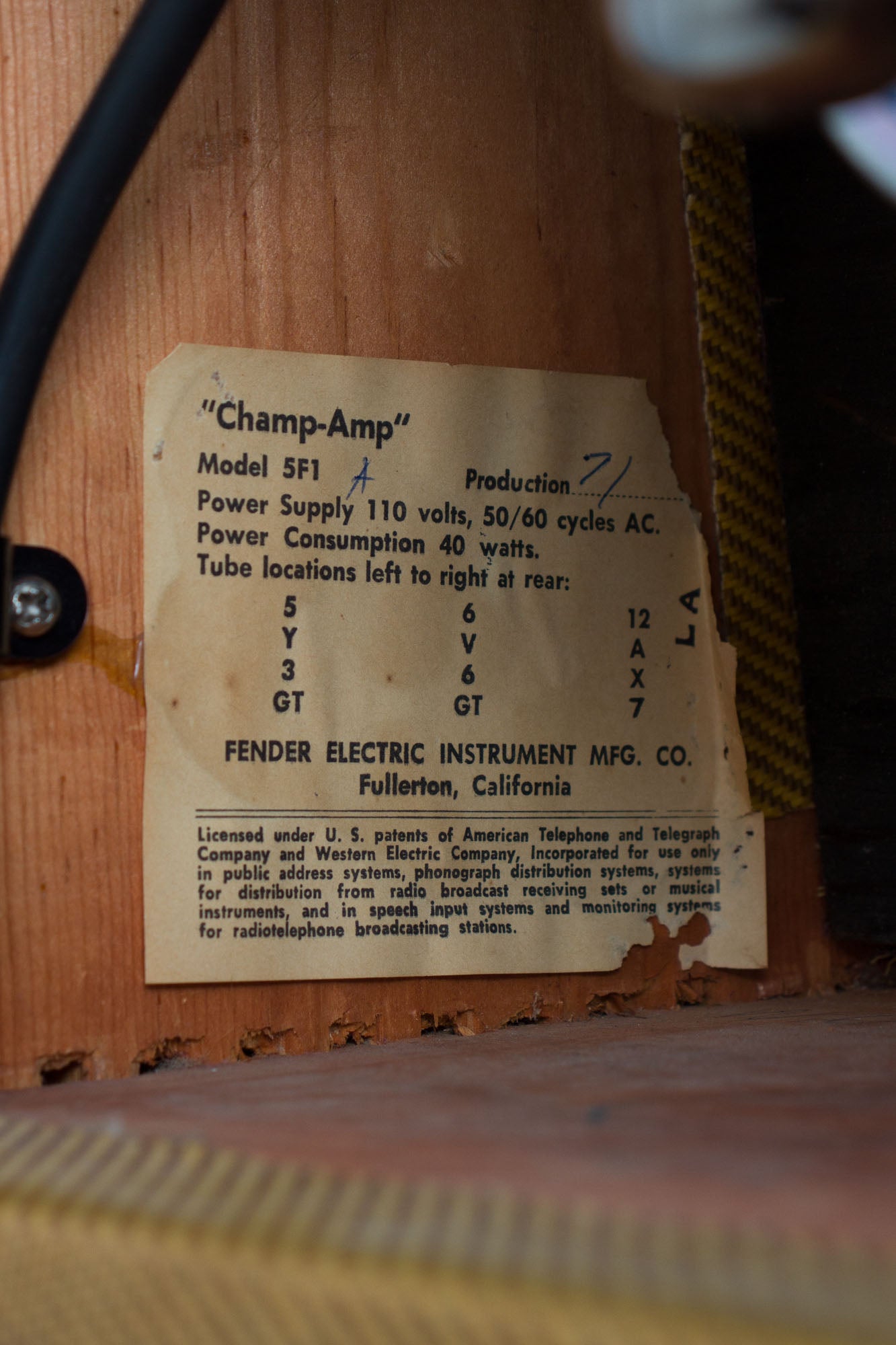 Fender Champ 5F1 Tube Amplifier (1962)