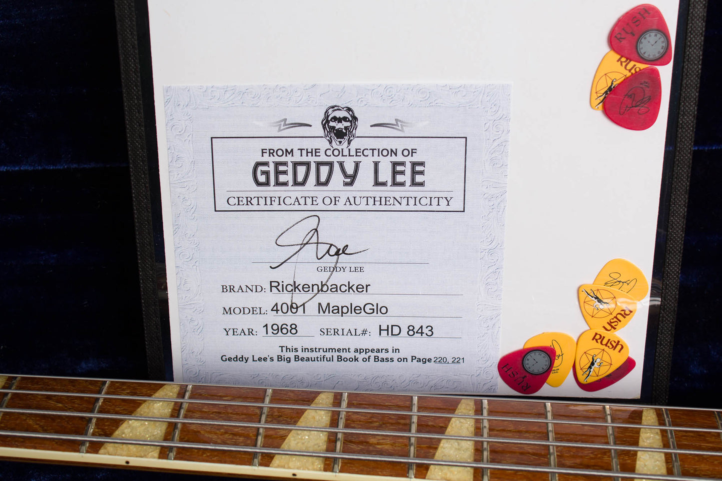 Rickenbacker Model 4001 Owned By Geddy Lee Solid Body Electric Bass Guitar (1968)