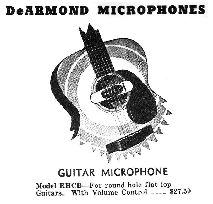 DeArmond RHCB ""Guitar Microphone"" Acoustic Guitar Magnetic Pickup (1950's)