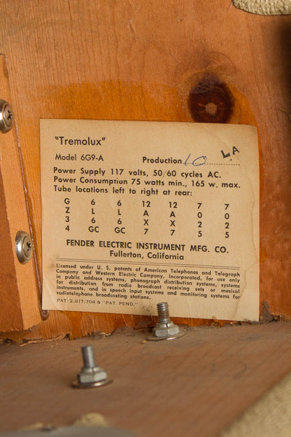 Fender Tremolux 6G9-A Piggyback Tube Amplifier (1962)