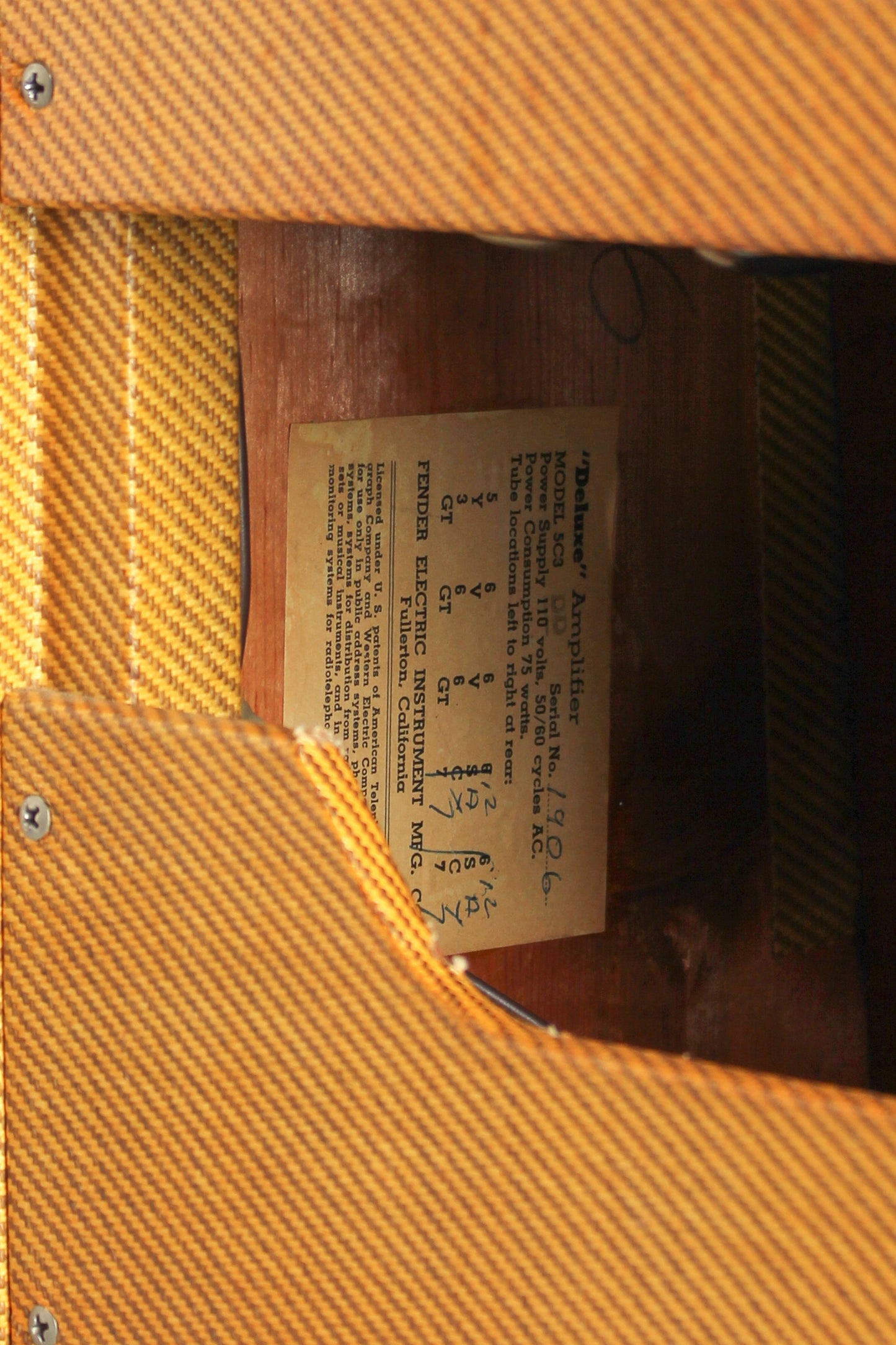 Fender Deluxe Model 5C3 Tube Amplifier (1954)