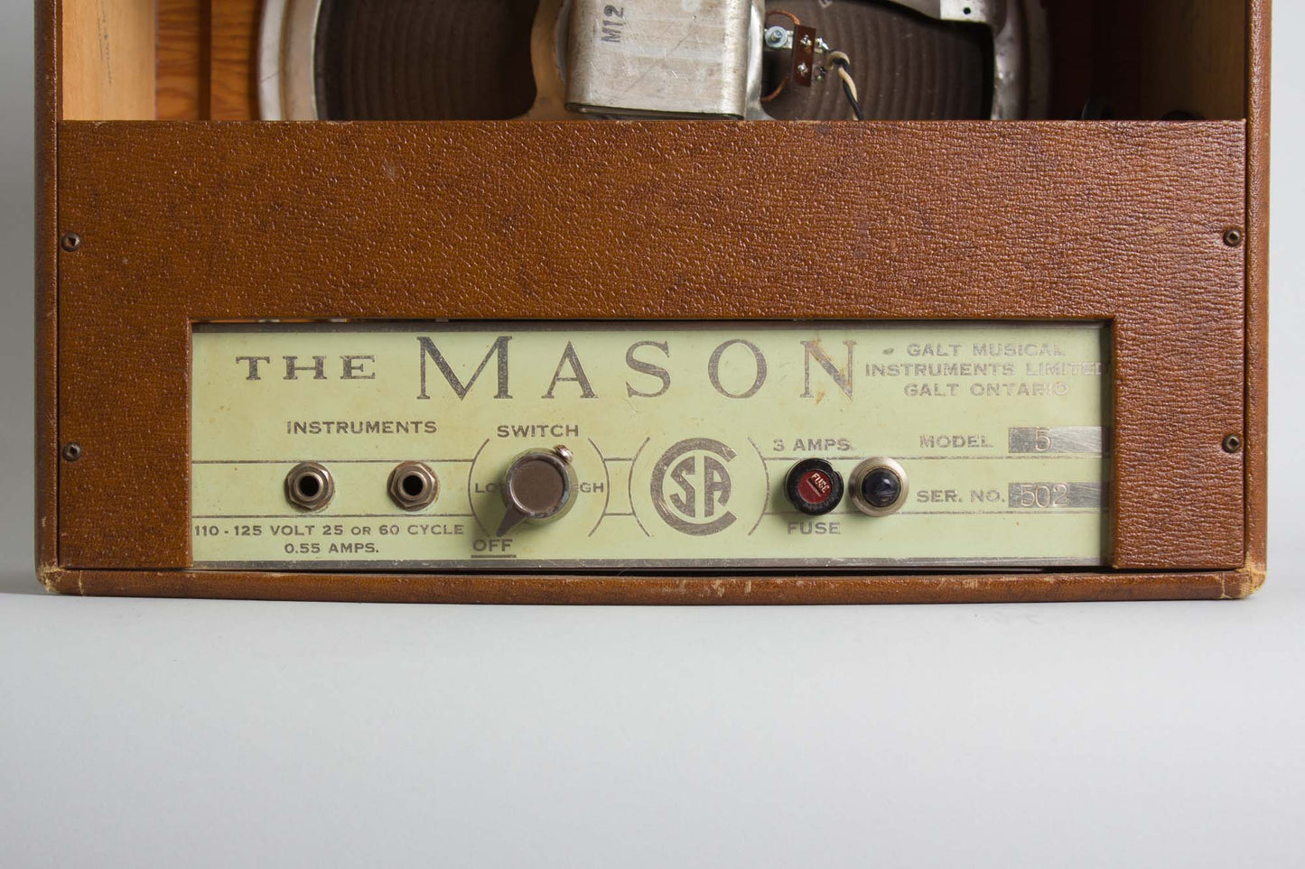 Galt Musical Instruments The Mason Model 5 Tube Amplifier (1954)