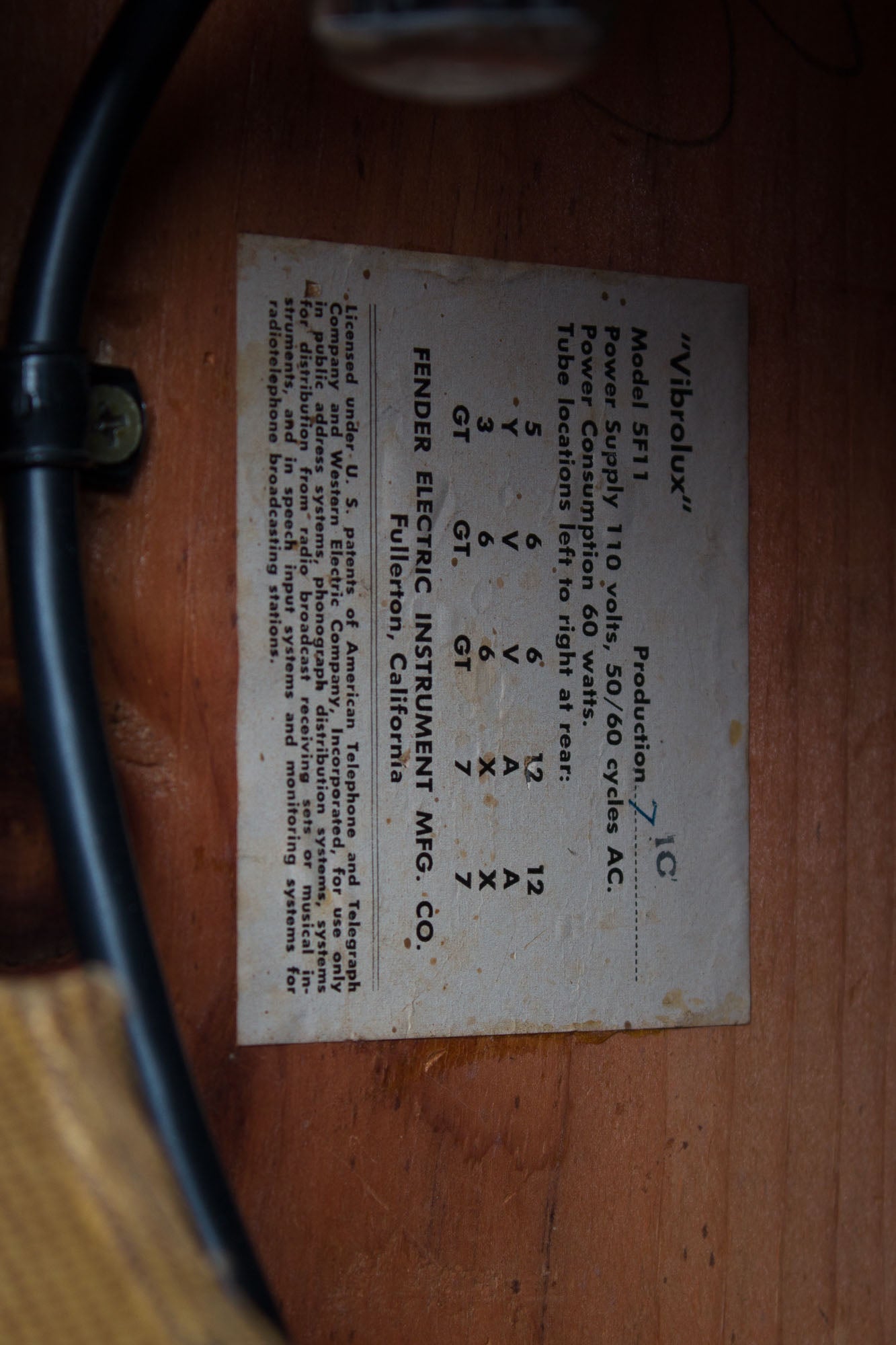 Fender Vibrolux Model 5F11 Tube Amplifier (1959)