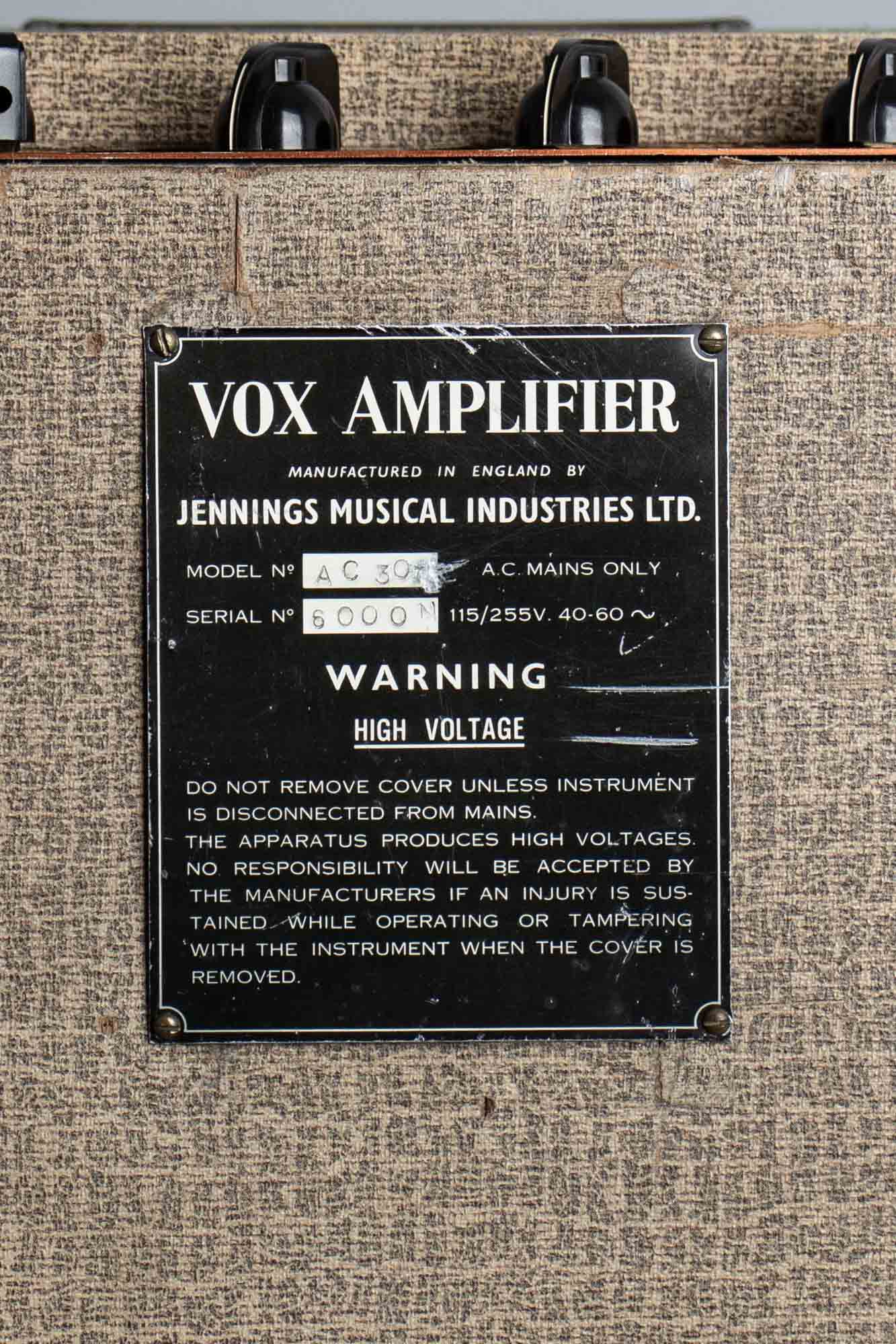 Vox AC-30/6 Twin, *LOCAL PICKUP ONLY* Tube Amplifier (1962)